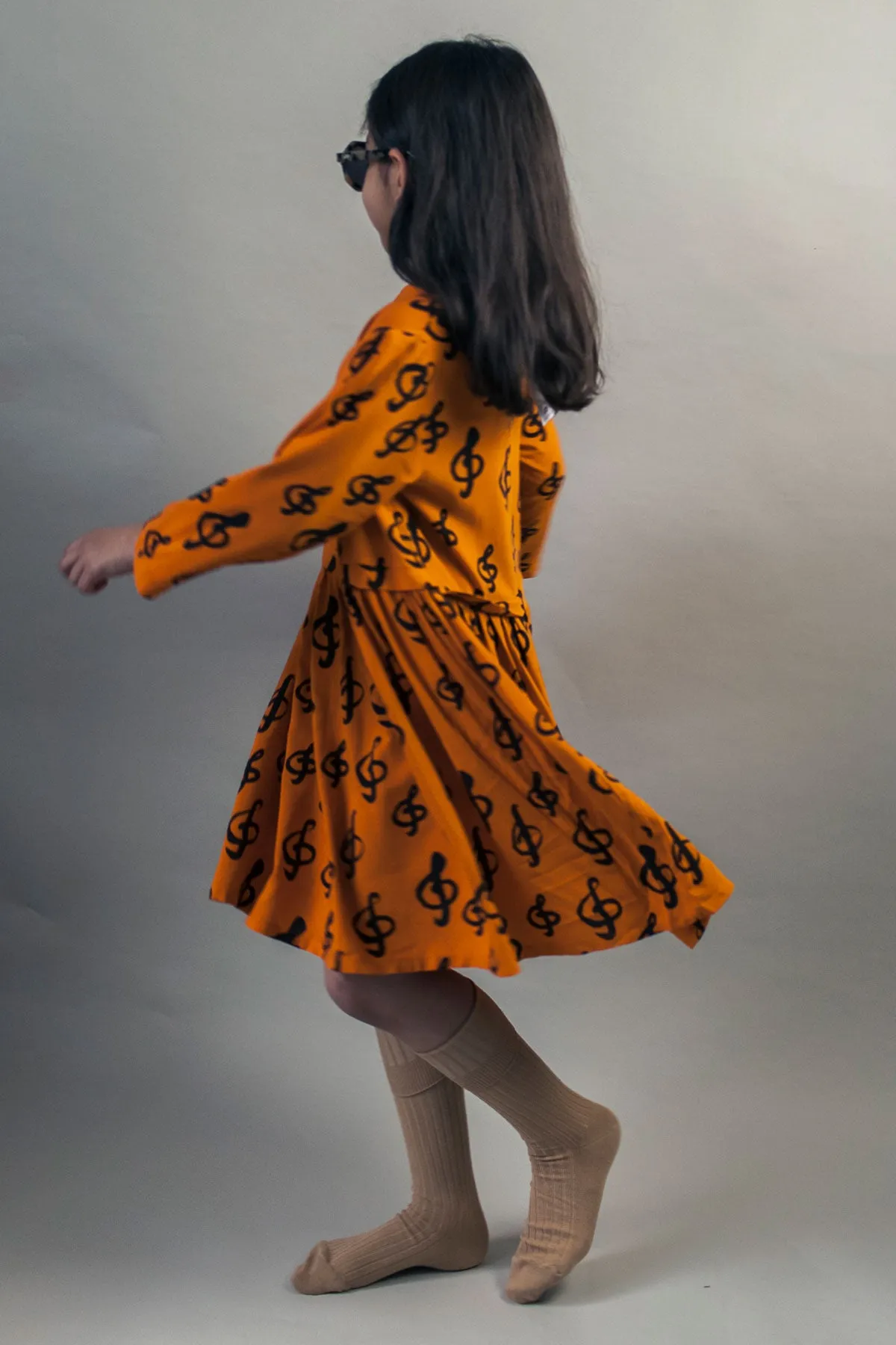 Beau Loves Music Collar Girls Dress (Size 4/5 left)