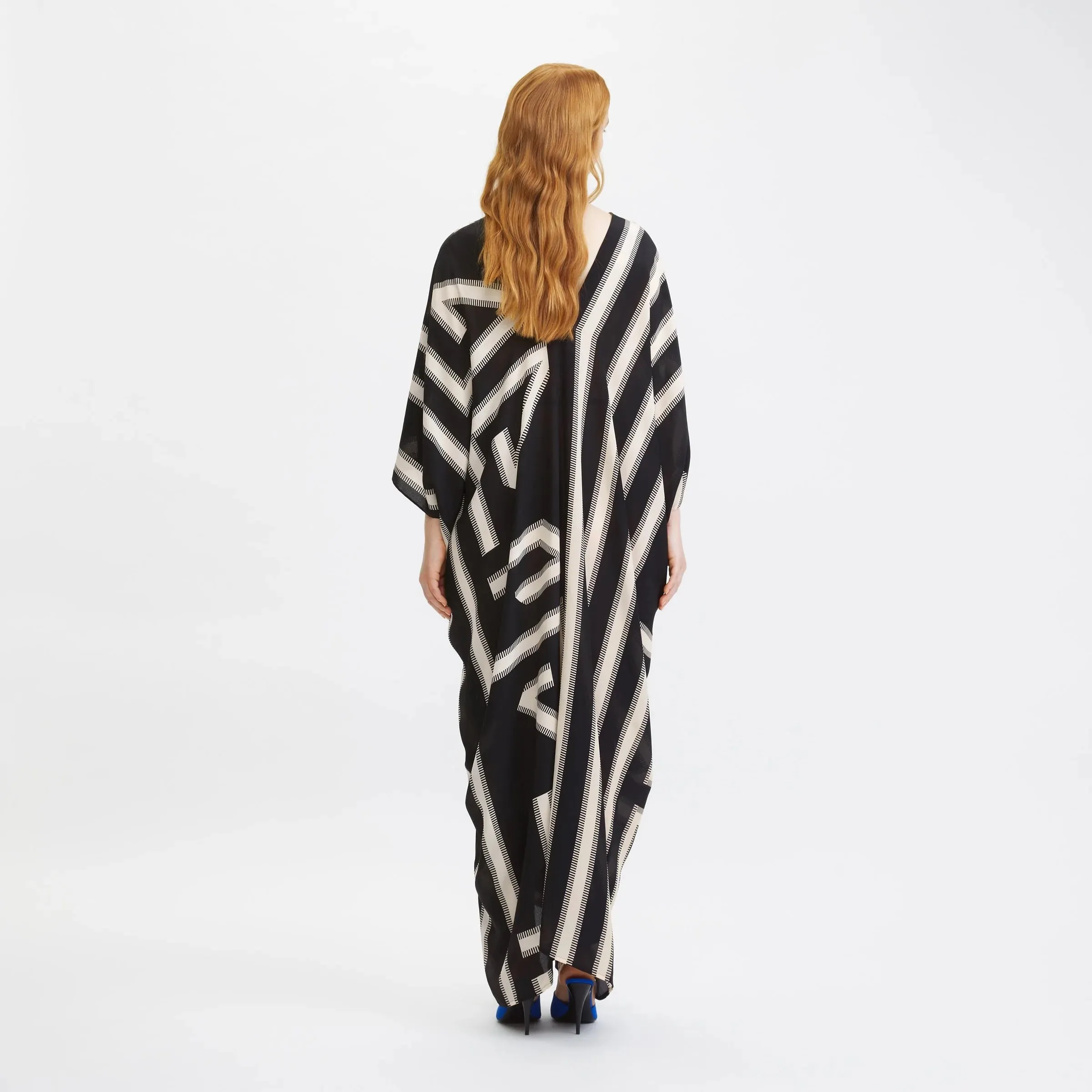 Black French Moss Kaftan For Women's, Casual Wear Caftan