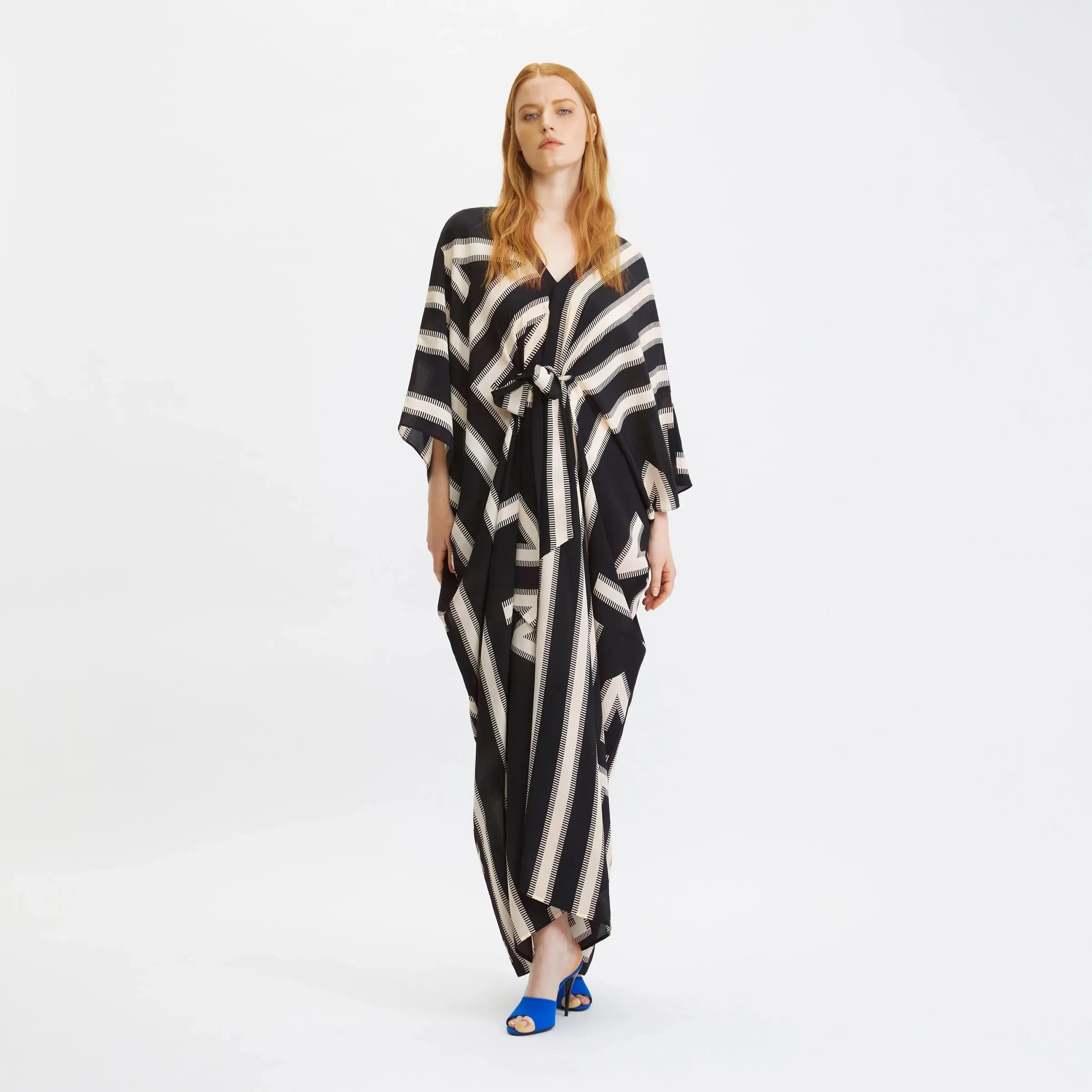 Black French Moss Kaftan For Women's, Casual Wear Caftan