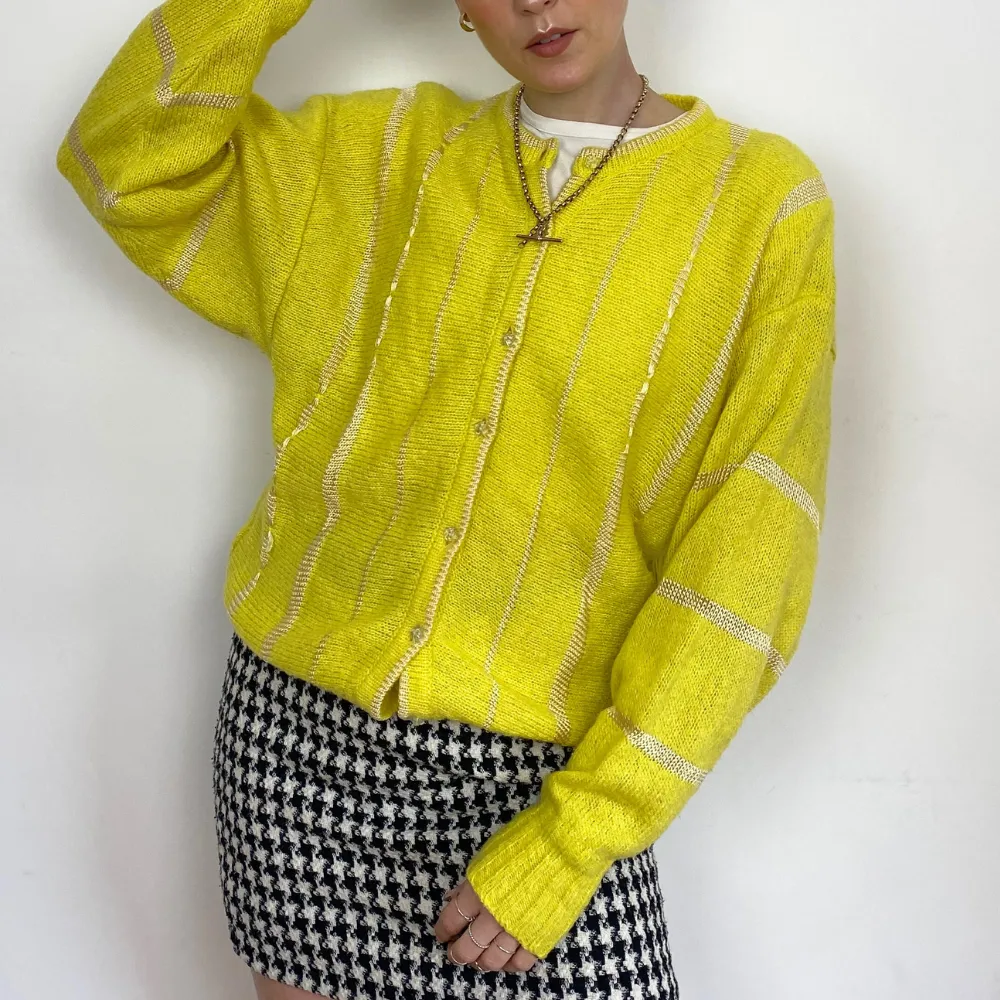 Bright Yellow Cardigan - MEDIUM