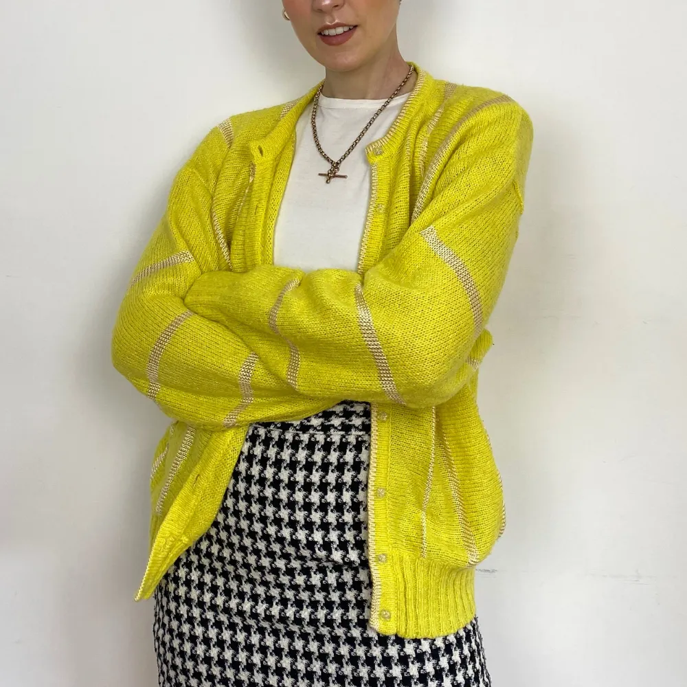 Bright Yellow Cardigan - MEDIUM