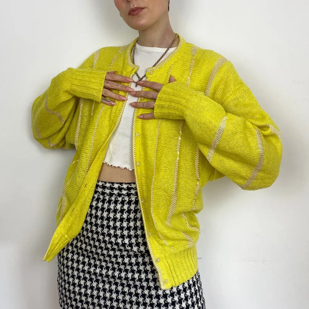 Bright Yellow Cardigan - MEDIUM
