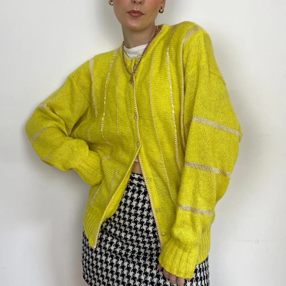 Bright Yellow Cardigan - MEDIUM