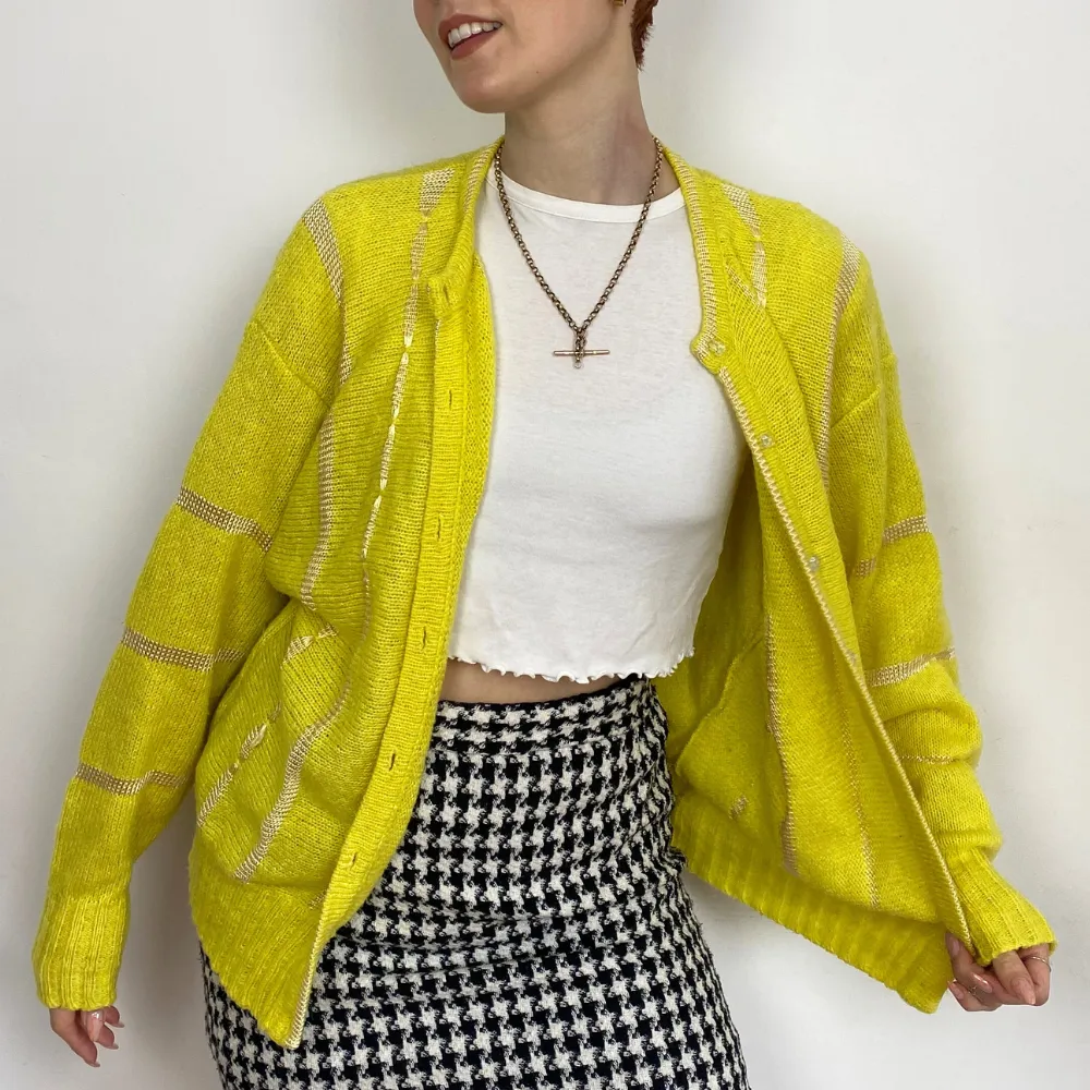 Bright Yellow Cardigan - MEDIUM
