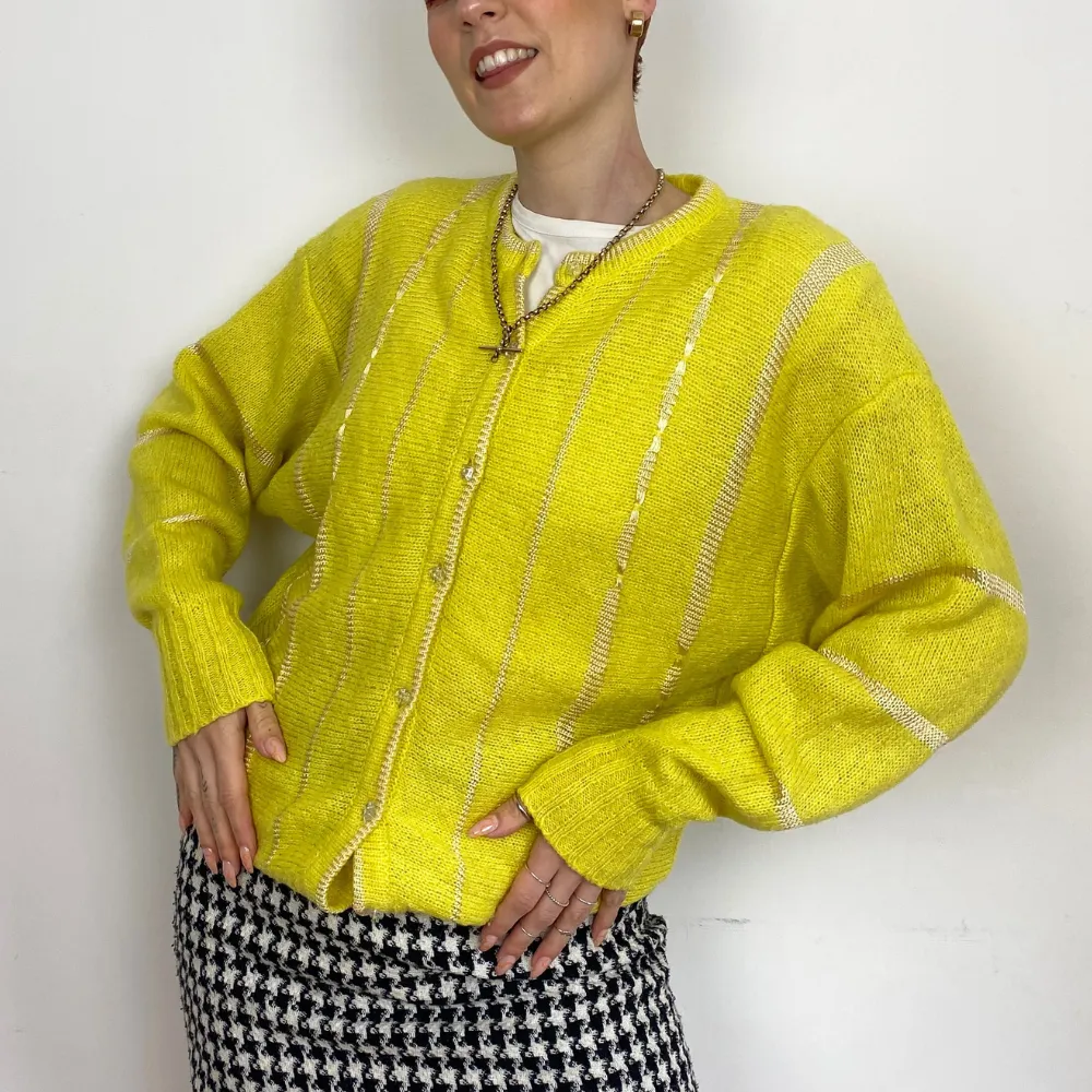 Bright Yellow Cardigan - MEDIUM