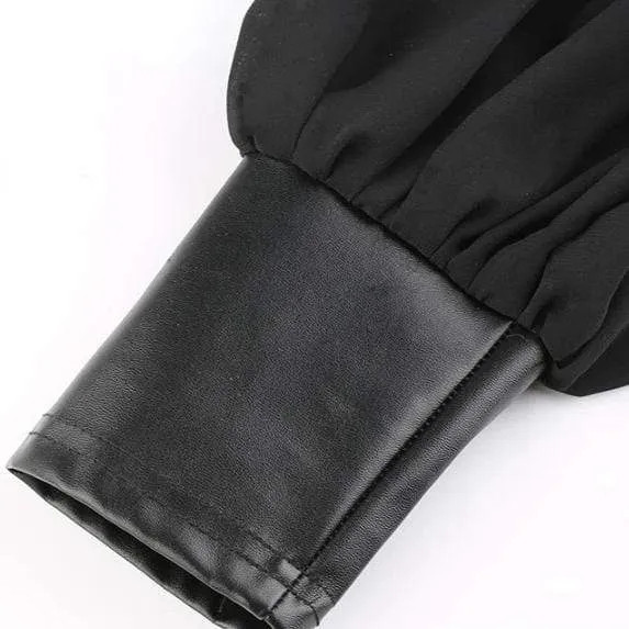 Deluxe Faux Leather Blouse