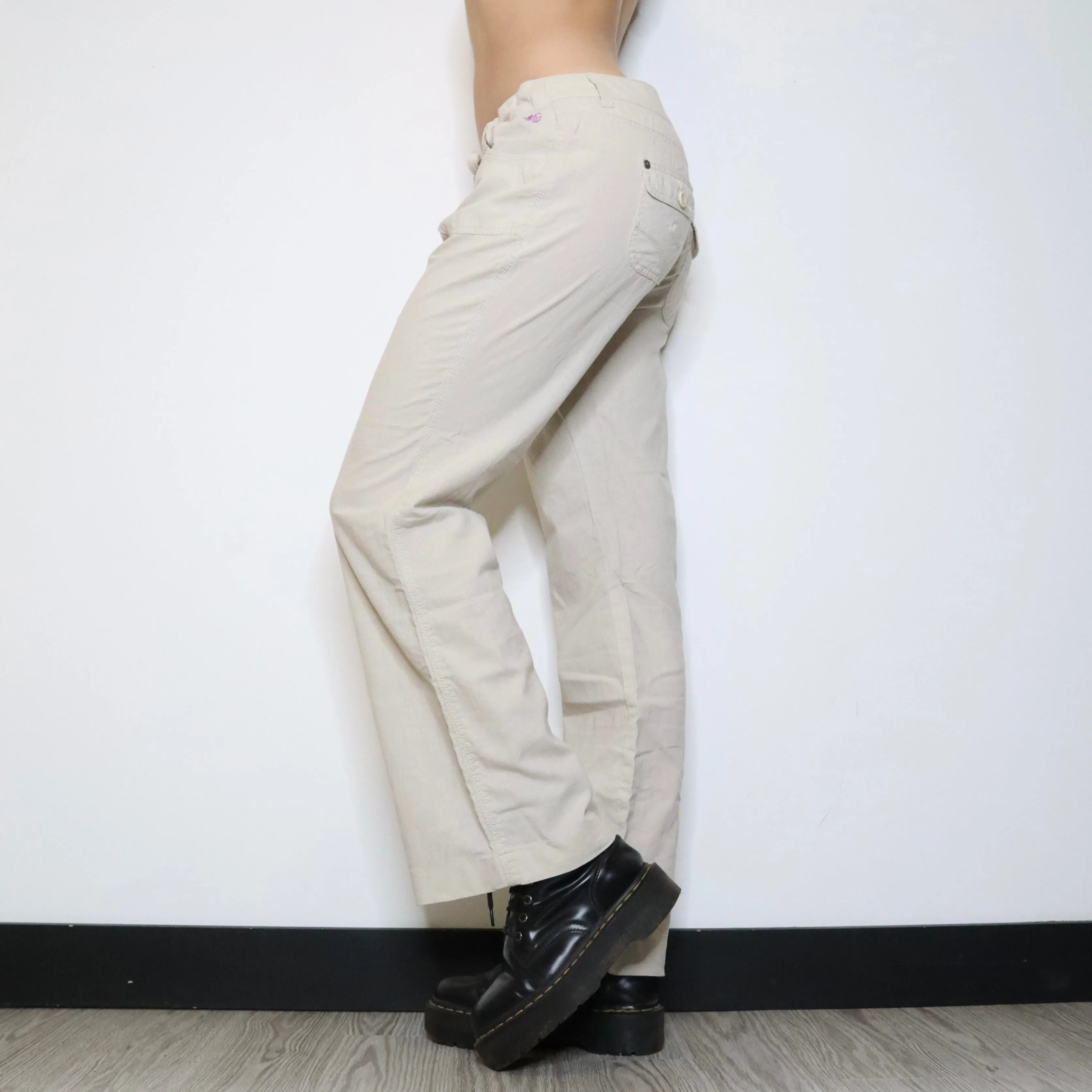 Esprit Cream Cargo Pants (M-L) 
