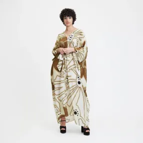 French Moss Kaftan,Unique Print Caftan For Women's