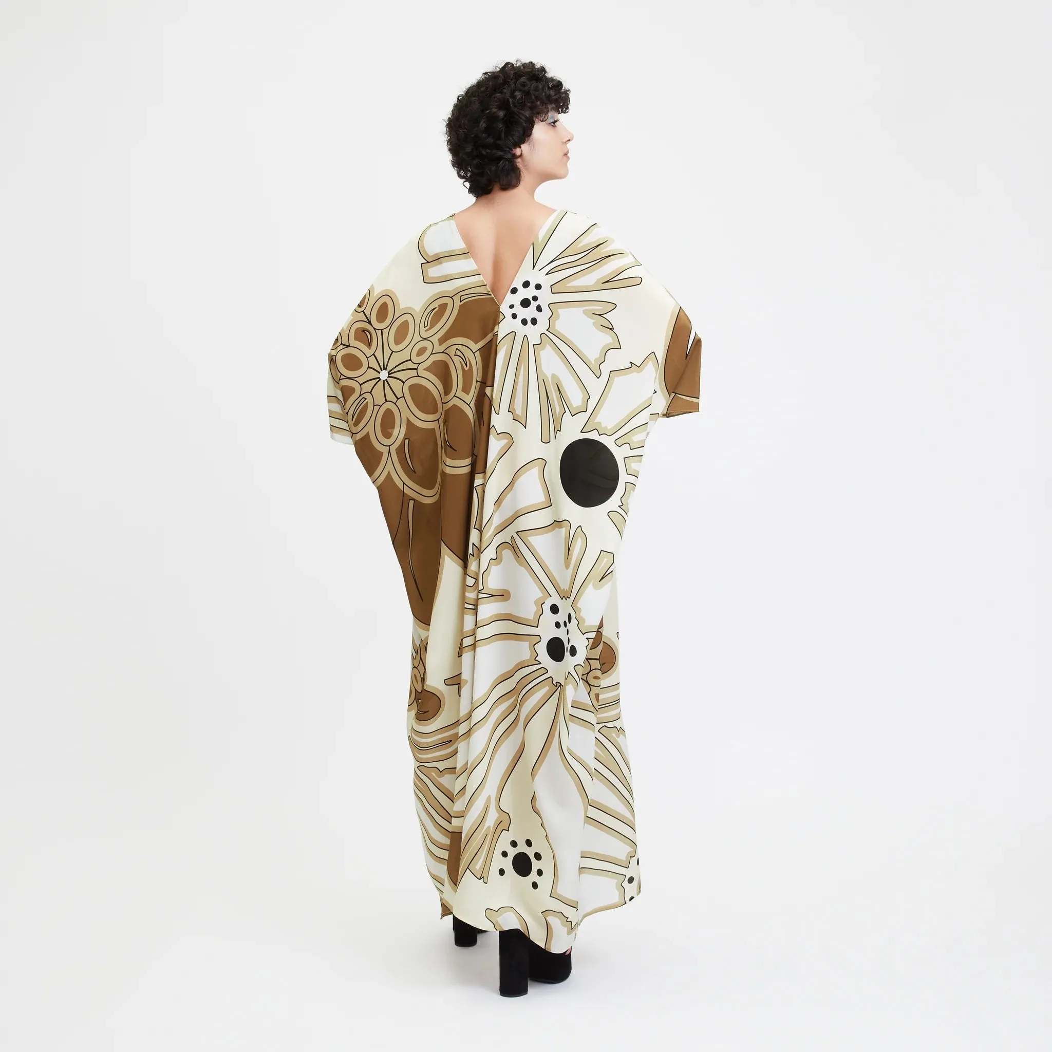French Moss Kaftan,Unique Print Caftan For Women's