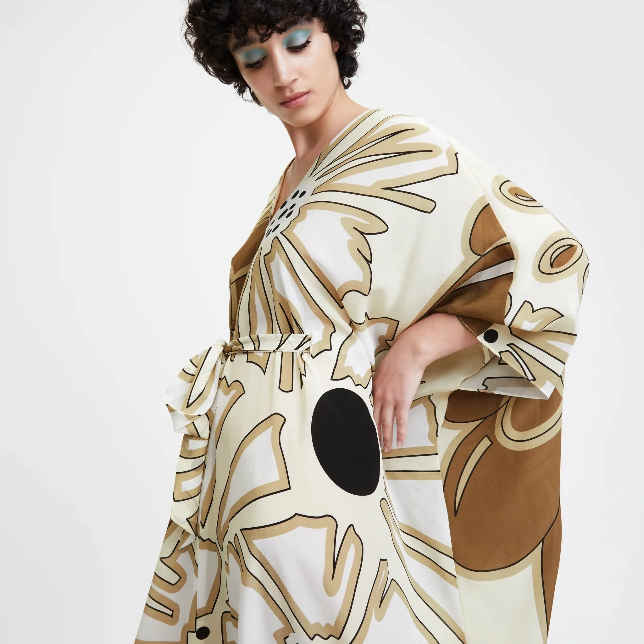 French Moss Kaftan,Unique Print Caftan For Women's