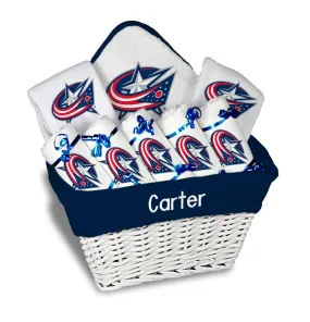 Personalized Columbus Blue Jackets Large Basket - 9 Items