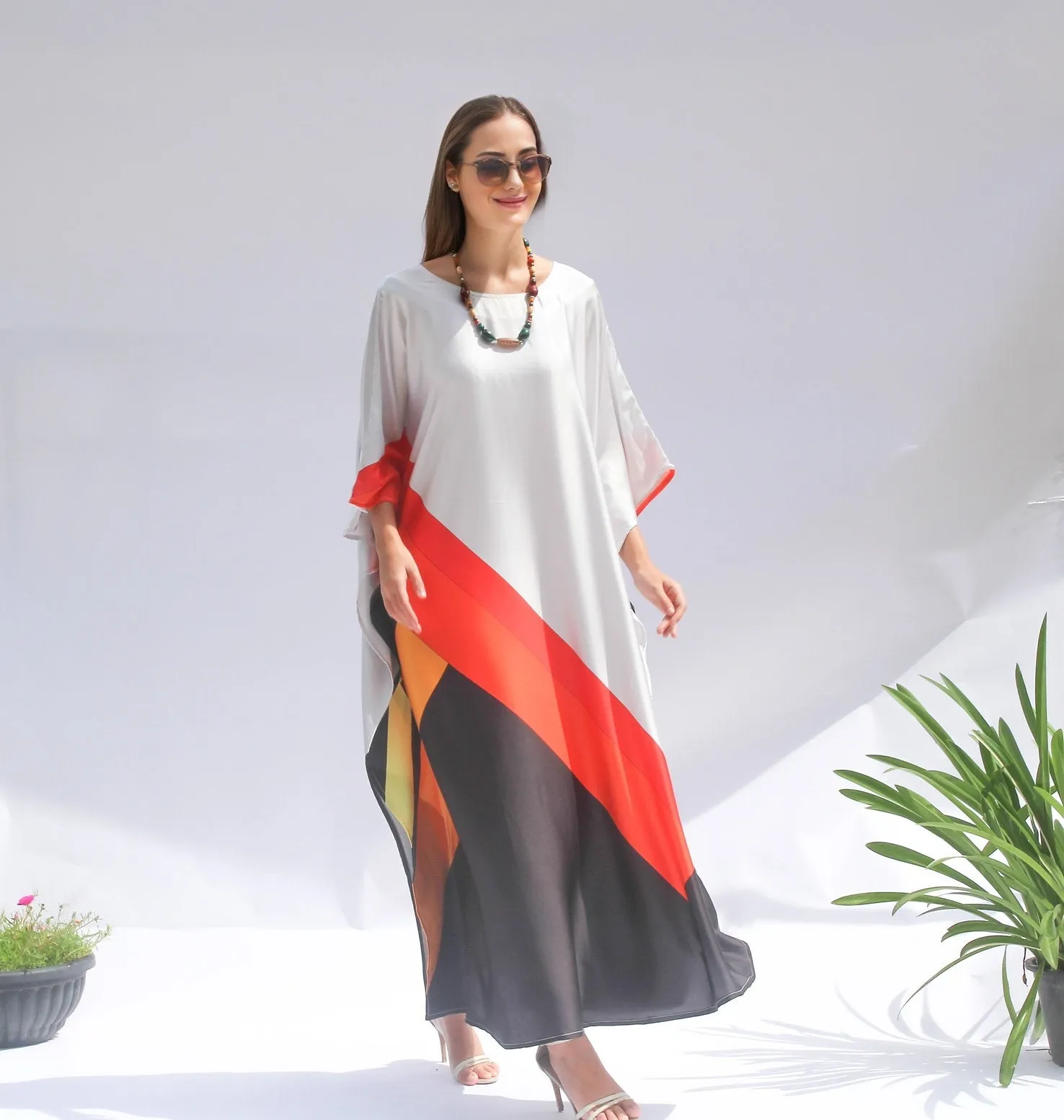 Premium Satin Silk Kaftan, Casual Wear Women's Kaftan