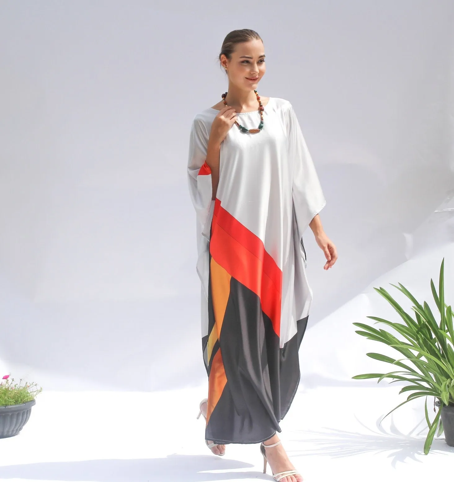 Premium Satin Silk Kaftan, Casual Wear Women's Kaftan