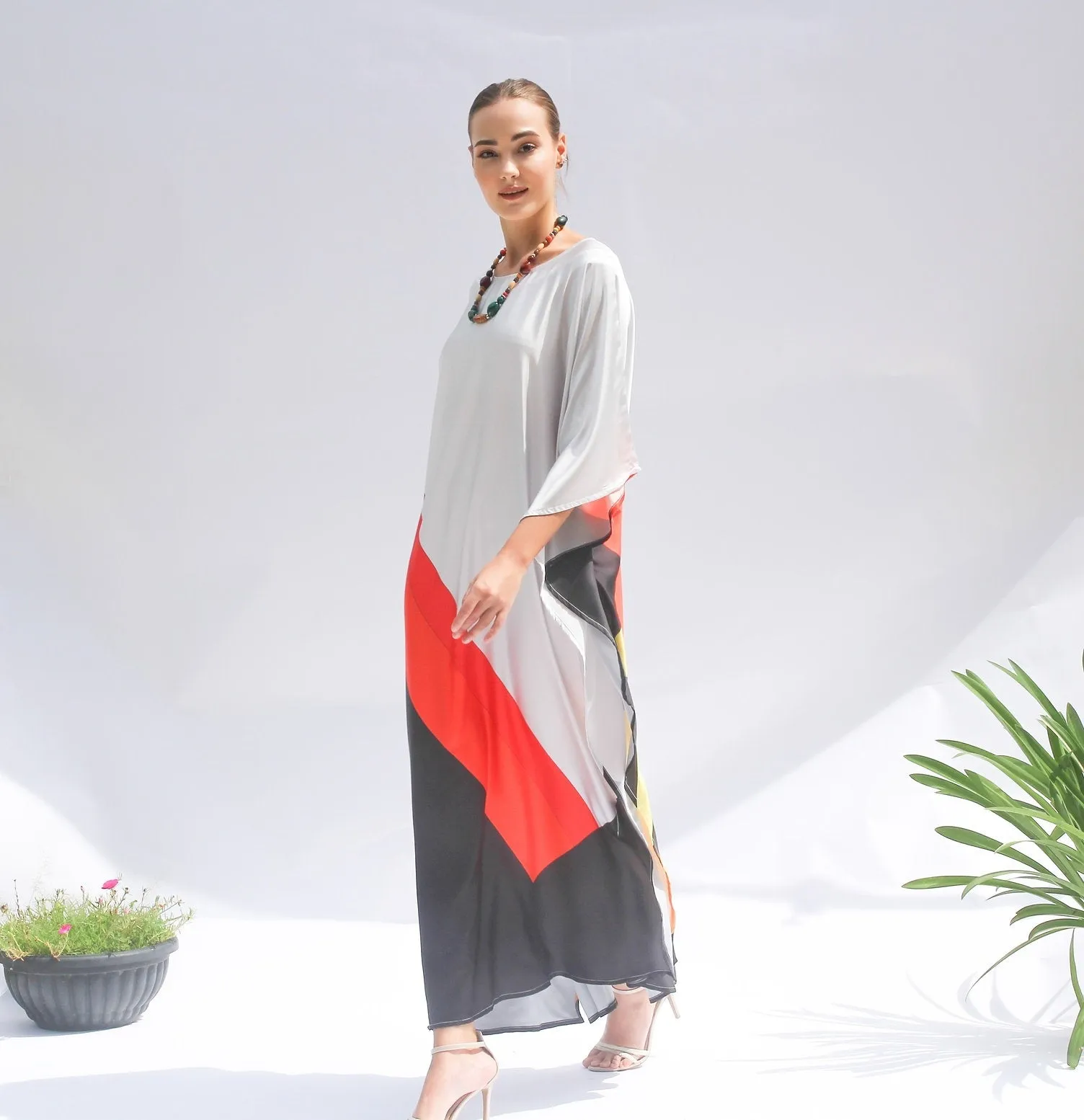 Premium Satin Silk Kaftan, Casual Wear Women's Kaftan