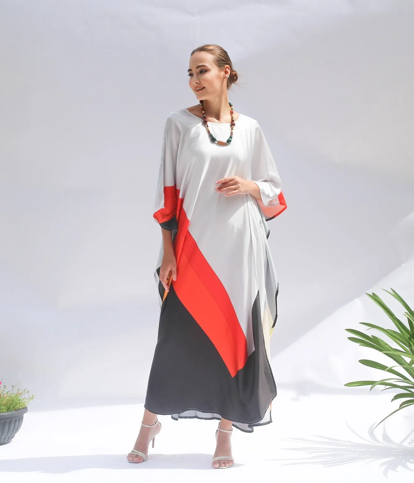 Premium Satin Silk Kaftan, Casual Wear Women's Kaftan