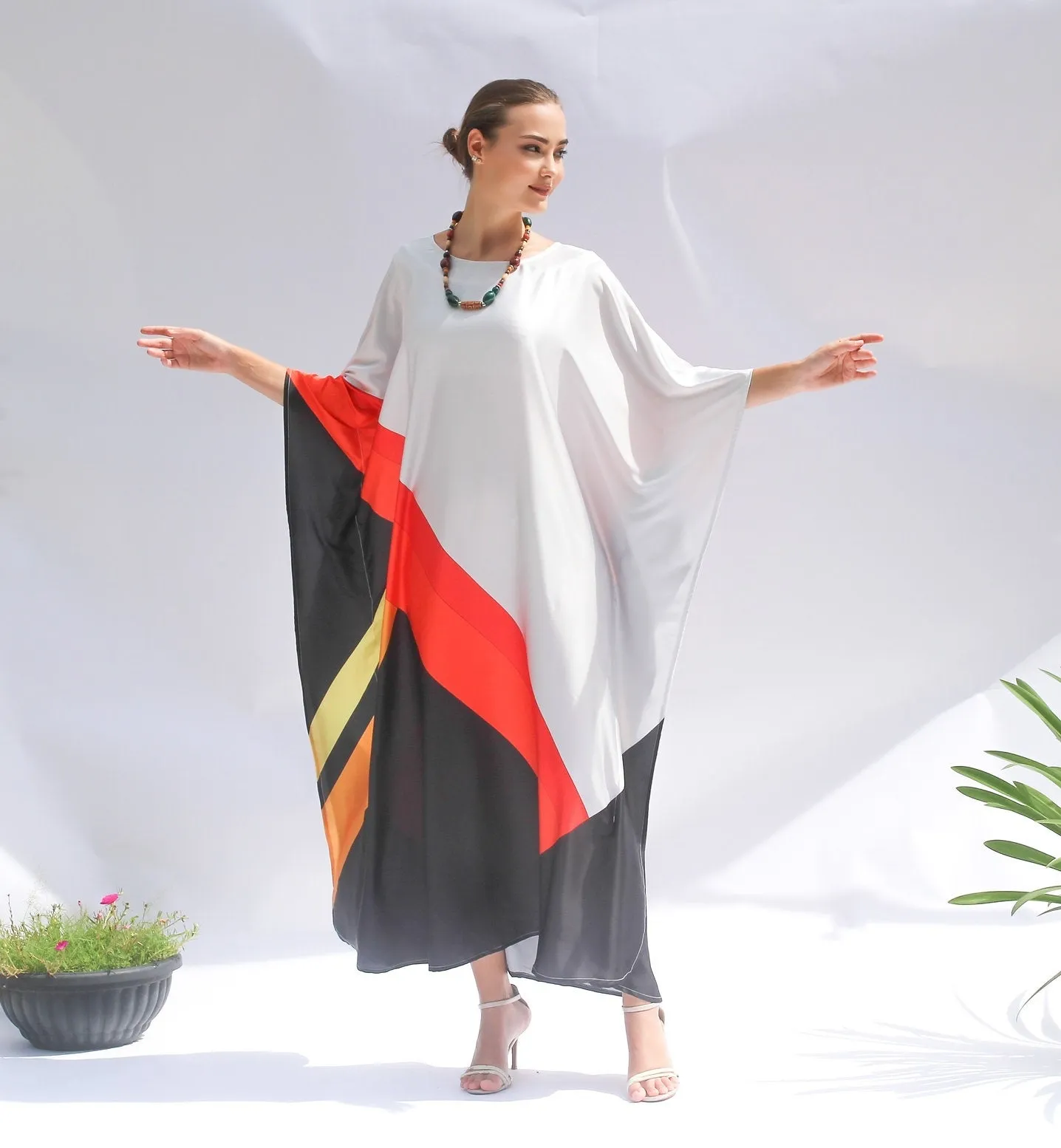 Premium Satin Silk Kaftan, Casual Wear Women's Kaftan