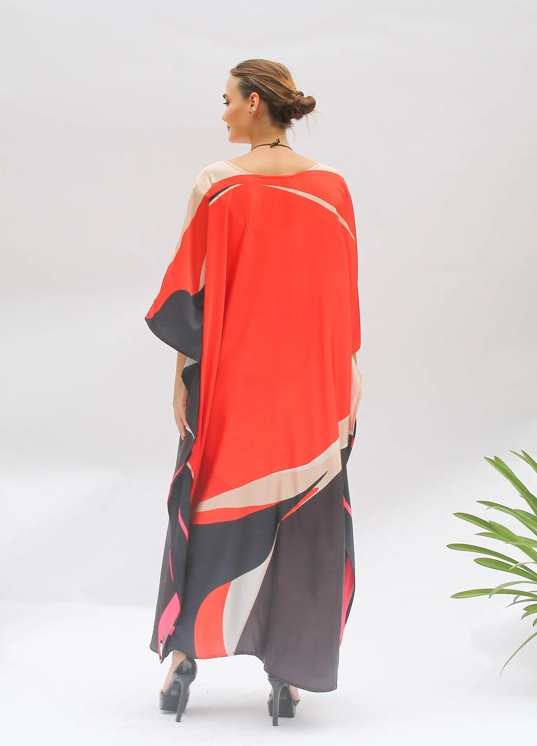 Premium Satin Silk Kaftan – Long and Flowy Caftan For Women's